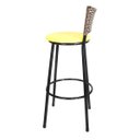Ver imagem 2 de Kit 4 Banquetas Alta Ratan Hawai Cappuccino - Assento Amarelo