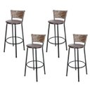 Ver imagem 1 de Kit 4 Banquetas Alta Ratan Hawai Cappuccino - Assento Marrom