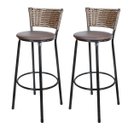 Ver imagem 1 de Kit 2 Banquetas Alta Ratan Hawai Cappuccino - Assento Marrom