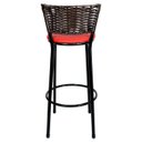 Ver imagem 3 de Kit 4 Banquetas Alta Ratan Hawai Café - Assento Vermelho