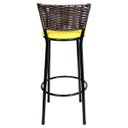 Ver imagem 5 de Kit 2 Banquetas Alta Ratan Hawai Café - Assento Amarelo