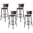 Ver imagem 1 de Kit 4 Banquetas Alta Ratan Hawai Café - Assento Marrom