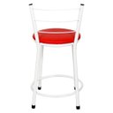 Ver imagem 5 de Kit 2 Banquetas Baixa Epoxi Branca - Assento Vermelho