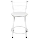 Ver imagem 4 de Kit 4 Banquetas Baixa Epoxi Branca - Assento Branco