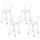 Ver imagem 1 de Kit 4 Banquetas Baixa Epoxi Branca - Assento Branco