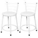 Ver imagem 1 de Kit 2 Banquetas Baixa Epoxi Branca - Assento Branco