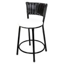 Ver imagem 2 de Kit 2 Unidades Banquetas Baixa Ratan Hawai Preto - Assento Branco