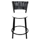 Ver imagem 3 de Kit 2 Unidades Banquetas Baixa Ratan Hawai Preto - Assento Branco