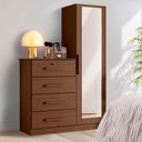 Ver imagem 1 de Cômoda Sapateira 1 Porta Espelho 4 Gavetas Cacau Berna Shop Jm