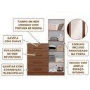 Ver imagem 5 de Cômoda Sapateira 1 Porta Espelho 4 Gavetas Cacau Berna Shop Jm