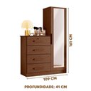 Ver imagem 4 de Cômoda Sapateira 1 Porta Espelho 4 Gavetas Cacau Berna Shop Jm