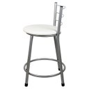 Ver imagem 4 de Kit 4 Banquetas Baixa para Cozinha Epoxi Prata - Assento Branco