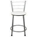 Ver imagem 3 de Kit 4 Banquetas Baixa para Cozinha Epoxi Prata - Assento Branco