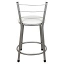 Ver imagem 5 de Kit 4 Banquetas Baixa para Cozinha Epoxi Prata - Assento Branco