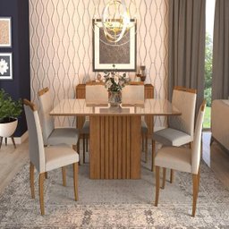 Sala Jantar Ana 180cm x 90cm 6 Cadeiras Laura - Savana/Offwhite/Aspen - Cimol - 2 Sala Jantar Ana 180cm x 90cm 6 Cadeiras Laura - Savana/Offwhite/Aspen - Cimol - 2
