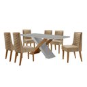 Ver imagem 2 de Mesa para Sala de Jantar Carol 180cm Mdf Canto Copo com Vidro e 6 Cadeiras Safira