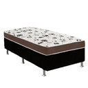 Ver imagem 1 de Cama Box Solteiro Suede Preto + Colchão Solteiro Suede Marrom Orto Molas Bonnel 88x188x55