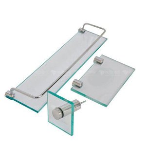 Kit Porta Shampoo Saboneteira Retangular Porta Toalha Rosto Vildrex Verde