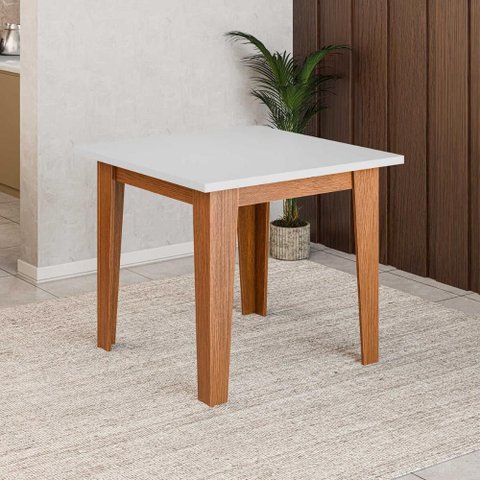Mesa de Jantar Quadrada 4 Lugares Multimóveis Cr50223 Cinamomo/off White