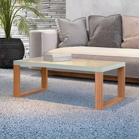 Mesa de Centro Industrial Mdf 89,5cm Off White/freijó F12