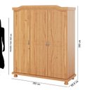 Ver imagem 3 de Guarda-Roupa Solteiro 3 Portas em Madeira Maciça Bastian Marrom
