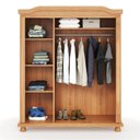 Ver imagem 4 de Guarda-Roupa Solteiro 3 Portas em Madeira Maciça Bastian Marrom