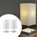 Ver imagem 1 de Kit 2 Abajur Luminaria de Mesa Quadrado com Interruptor Ref 49 Decoração Casa Sala Quarto Escritório