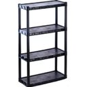 Ver imagem 1 de Estante Plástica Modular Preta Com 4 Prateleiras