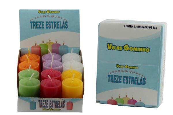 Kit 24 Velas Decorativa Colorida - 38 g - 1