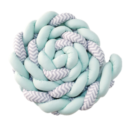 Trança berço Verde água Chevron cinza 4 m - 1