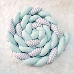 Trança berço Verde água Chevron cinza 4 m - 2