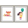 Quadro Infantil Duplo Meninas Com Moldura - Branca - 1