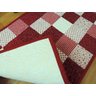 Caminho de Mesa Patchwork, Vermelho e Branco, 43cm x 100cm - 3
