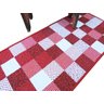 Caminho de Mesa Patchwork, Vermelho e Branco, 43cm x 100cm - 4