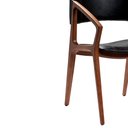 Ver imagem 5 de Cadeira para Mesa de Jantar Cyndi 53cm Madeira Maciça | Courino Preto - Sallar Home