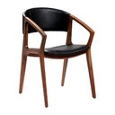 Ver imagem 1 de Cadeira para Mesa de Jantar Cyndi 53cm Madeira Maciça | Courino Preto - Sallar Home