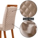 Ver imagem 3 de Mesa de Jantar Copper Lorena 120cm Tampo MDF Vidro Canto Copo com 4 Cadeiras Moderna Mobília
