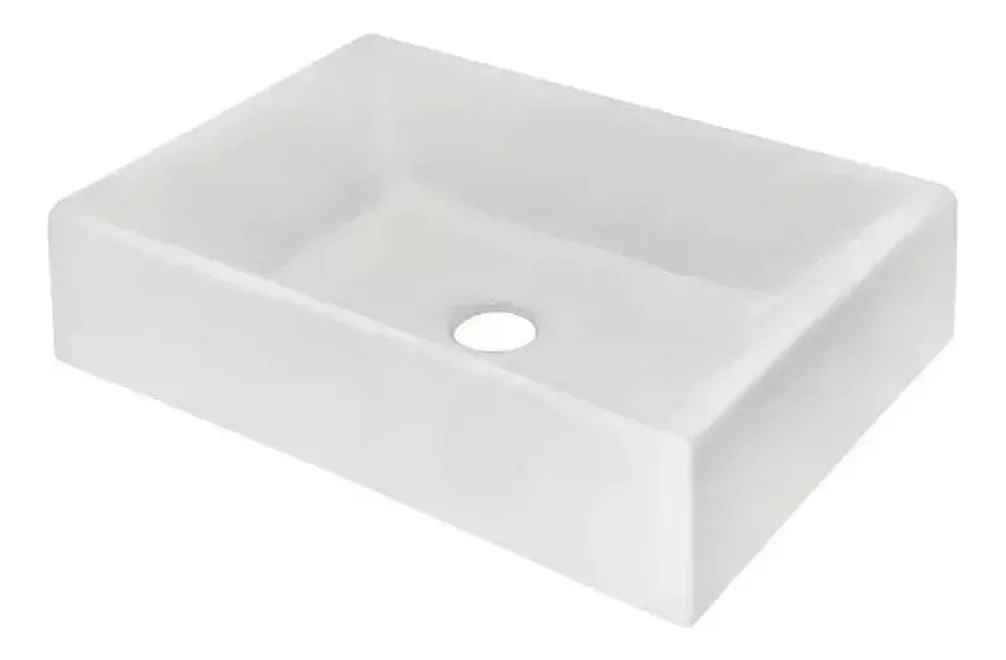 Cuba Pia Retangular Marmote Sintetico para Banheiro Torino Branco - Rede Móveis - 2