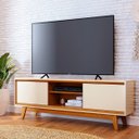 Ver mais imagens de Rack Bancada para TV de até 75" 2 Portas Mundi Cinamomo/Off White