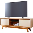 Ver imagem 1 de Rack Bancada para TV de até 75" 2 Portas Mundi Cinamomo/Off White