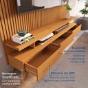 Ver imagem 4 de Rack com Painel Ripado para TV até 72 Polegadas 100% MDF 185,5CMX250CM Yucca CabeCasa MadeiraOriginals