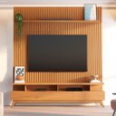Ver imagem 1 de Rack com Painel Ripado para Tv até 72 Polegadas 185x250cm 100% Mdf Yucca CabeCasa MadeiraOriginals