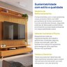 Rack com Painel Ripado para Tv até 72 Polegadas 185x250cm 100% Mdf Yucca Cabecasa Madeiraoriginals - 7