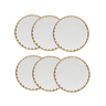 Cj 6 Pratos Rasos P/sobremesa de Porcelana Egg Branco/dourado 19cm Wolff - 1