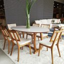 Ver imagem 1 de Sala de Jantar Moderna com 6 Cadeiras 1,80x1,0m - Zara - Requinte Salas