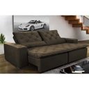 Ver imagem 1 de Sofá Magnum 2,62M Retrátil e Reclinável com Molas No Assento Tecido Suede Café