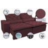 Sofá Magnum 2,22M Retrátil e Reclinável com Molas No Assento Tecido Suede Vinho - 3