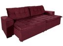 Ver imagem 2 de Sofá Retrátil e Reclinável 3.10m Suede Austrália Vinho