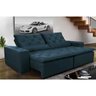 Sofá Magnum 2,02M Retrátil e Reclinável com Molas No Assento Tecido Suede Azul - 1