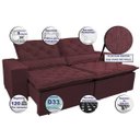 Ver imagem 3 de Sofá Magnum 2.42M Retrátil e Reclinável com Molas No Assento Tecido Suede Vinho